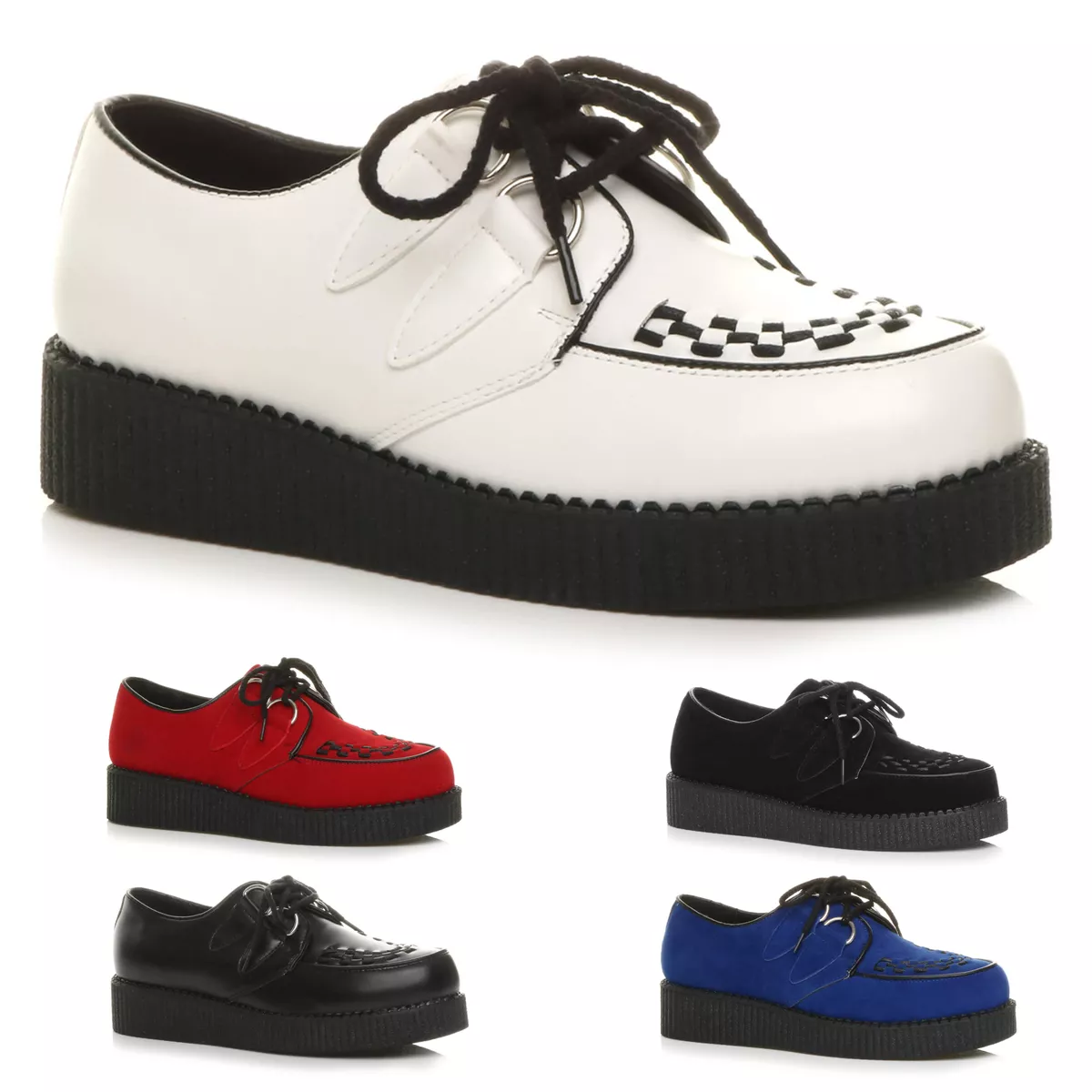 MENS ROCK N ROLL ROCKABILLY BROTHEL CREEPERS TEDDY BOY WEDGE PLATFORM SHOES  SIZE