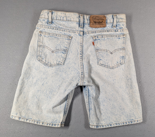 Vintage Levi's 505 Shorts Mens 33 Blue Denim Acid Wash Made In USA Orange Tab - Picture 2 of 10