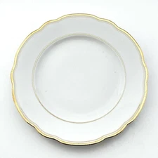 Mitterteich Salad Plate White Gold Verge Gold Scalloped Trim 7 3/4