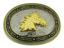 Horse Head Belt Buckle Rodeo Large Cowboy Western Costume Vingtage Metal Fashion