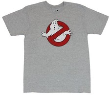 Ghostbusters Adult New T-Shirt - Classic Red and White No Ghost Logo