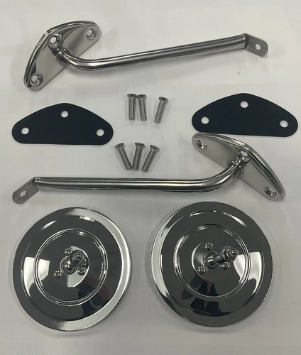 1967 68 69 70 71 72 CHEVROLET GMC TRUCK MIRROR KIT SCREWS AND GASKETS RIBBED NEW