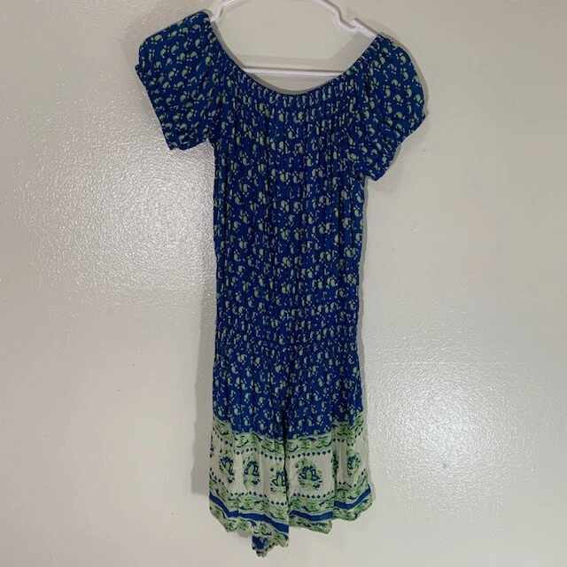 Faithful The Brand Blue Green Off The Shoulder Romper One Piece Size Medium M - Image 4 of 4
