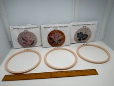 3 Sets Cross Stitch Kit for Beginners with Stamped Embroidery Patterns DIY Craft