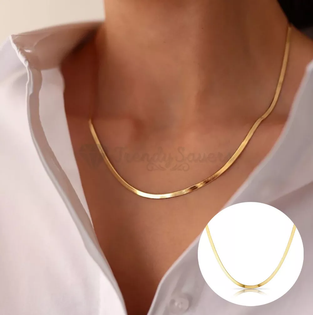 18ct gold herringbone sale necklace