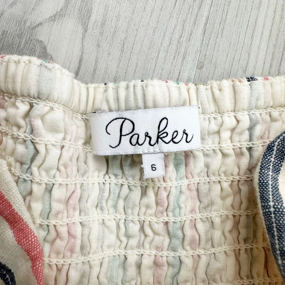 Mono Parker Bohemio Sin Tirantes Rayas Pierna Ancha Crema Multicolor Talla 6 Foto 2 de 4