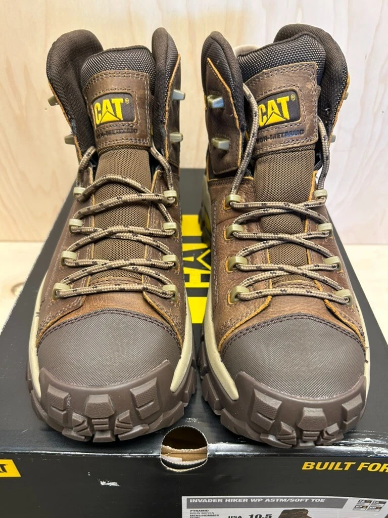 CAT Invader Waterproof Hiking Boot Soft Toe Men's US 10.5 Brown