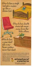 1977 Shepherd Casters Furniture Bed Vintage Magazine Print Advertisement Ad Page