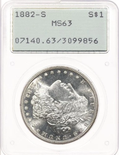 1882-S $1 PCGS MS63 Rattler OGH Morgan Silver Dollar