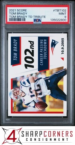 2021 PANINI SCORE TOM BRADY TD TRIBUTE #TBT102 POP 1 PSA 9