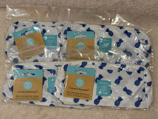 Lot 4 Blue Pineapple Wet Bag for Swimsuit Travel Beach Bag, Diaper Bag Toiletry
