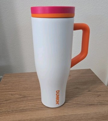 Dunkin Donuts Travel  Stainless Steel Large 32oz Hot Cold Tumbler With Handle