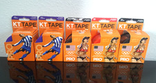 5- Packs KT Tape Pro Wide Strips 20 Precut 10 Inch Black