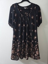 Ecoté Urban Outfitters Black And Brown Floral Dress With Removable Liner Size M