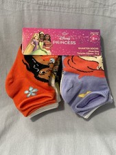 NEW Walt Disney Princess Girls Quarter Socks Multicolor 8 Pairs in Size 4-7