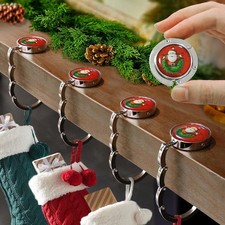 Christmas Stocking Holders for Mantle Set 4,Upgrade Non-Slip Fireplace Red