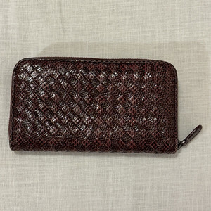 Bottega Veneta Brown Woven Zip-Around Women’s Wallet w/ Credit Card Slots
