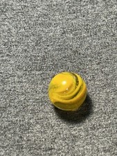 Peltier NLR 6 Ribbon Yellow on Transparent Base .61 NM Vintage Marble. Bubbly