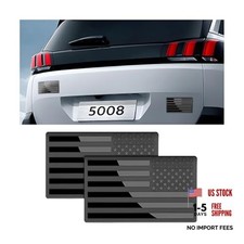 American Flag Metal Car Emblem Decal, 2PCS Embossed 3D Aluminum Alloy Black