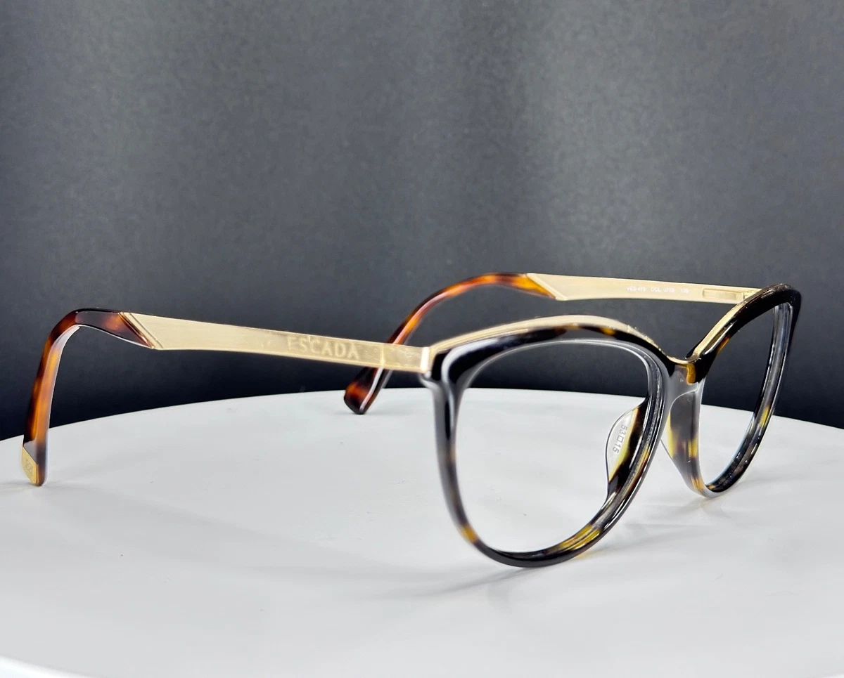 Escada Eyeglasses Frames‎ Black Gold Semi Rimless Designer 54-17 ESCADA VESE08K – Eyemart Express main image 2