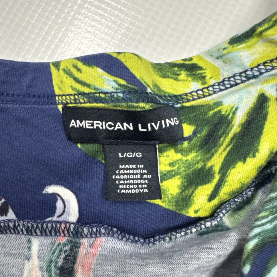 American Living Tropical Floral Print Flare Skirt Size Large Cotton Beach Cruise - Image 4 of 4