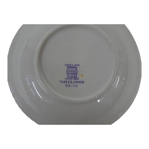 Lot Copeland Spode Mayflower 10 Flat Cup 6" Saucers Purple Red Green Floral - Picture 21 of 21