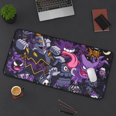 Pixel Art Gengar Ghost Pokémon Gaming Desk Mat Mouse Pad