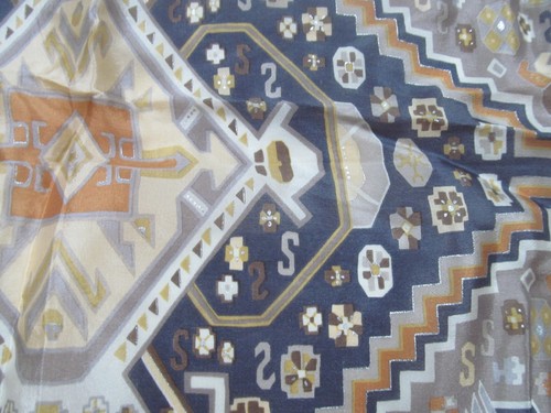 OSCAR DE LA RENTA Southwest Petroglyphs Silk Scarf 31" Sq Vintage - Picture 4 of 12