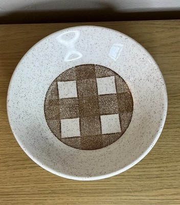 RARE 1970s Vintage Biltons Ironstone Bowls X3   6.5 in   Brown Gingham Design