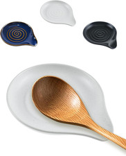 Large Ceramic Spoon Rest for Kitchen Counter and Stove Top (White) | Heat-Resist