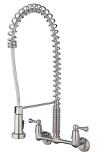 Tosca 255-K821-SS-T Dual Handle Commercial Style Wall Mount Kitchen Faucet with