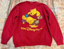 Vintage Walt Disney World Unisex Pullover Sweatshirt Red Winnie The Pooh XL