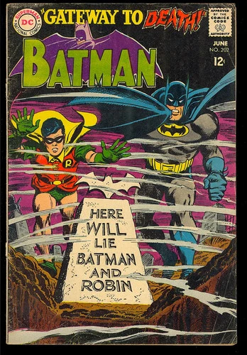 Batman #202 Unrestored Silver Age Superhero Vintage DC Comic 1968 GD-VG