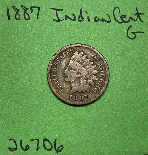 1887 Indian Head Cent / Penny 1c GD Good