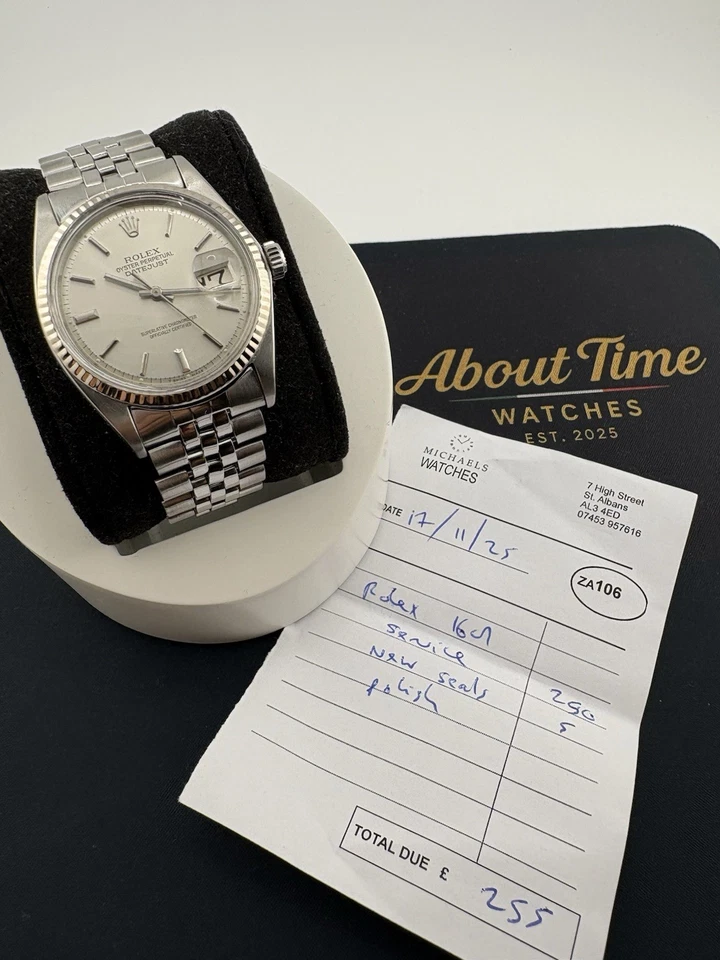 Rolex Datejust 1601 — отремонтированные 17/11/2025 — серебристый циферблат — отличные винтажные - Изображение 2 из 4