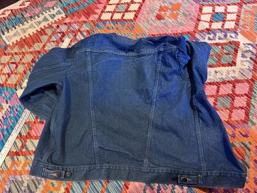 Wrangler Trucker Jacket Blue Denim Broken Twill Large Authentic Western image 10