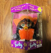 Tangerine Tart Black and Orange Furby Tiger Electronics 1999 Vintage