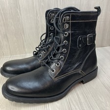NEW Aston Grey Rockcastle Motorcycle Boots Mens 11.5 Black Leather Moto Buckle
