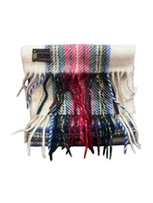 Vintage 100% Virgin Wool Plaid Scarf Handcraft Inc Made In Western Germany