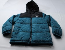 Reebok Boy's Contrast Yoke Long Sleeve Puffer Jacket EH6 Teal Medium 10/12