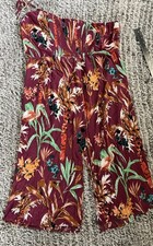 Express Multicolor Floral Strapless Halter Jumpsuit Romper Womens Size XL
