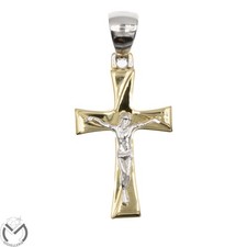 Crocifisso oro giallo bianco 18 kt 750 -36/ST-
