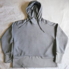 Nike Dri Fit Women's Gray Sml Ribbed Activewear Training Pullover Hoodie Sweater