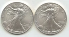2-2021 American Silver Eagles 1-Troy oz Silver Rounds Each
