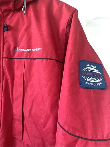 Compagnie Du Ponant 88 Parka Ski Jacket Coat Full Zip Men's M Red Hood image 8