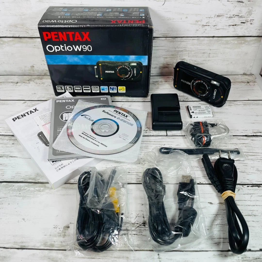 PENTAX Optio W90 Black Digital Camera 12.1MP 1/2.3