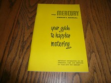 1951 Mercury Owner's Manual Owner Guide - Glove Box -