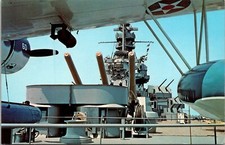 Mobile Alabama AL Battleship USS Alabama WWII OS2U Kingfisher Plane Gun Postcard