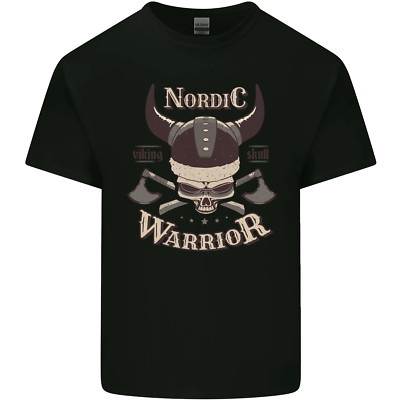 Nordic Warrior Viking Skull Herren Baumwolle Maglietta T-Shirt
