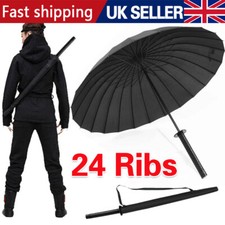 Heavy Duty Large Japanese Katana Warrior Ninja Style Anime Windproof Umbrella UK